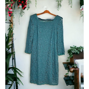 Adrianna Papell Aqua Lace Mini Dress Size‎ 10